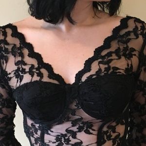 1980s Solana Black Lace Corset